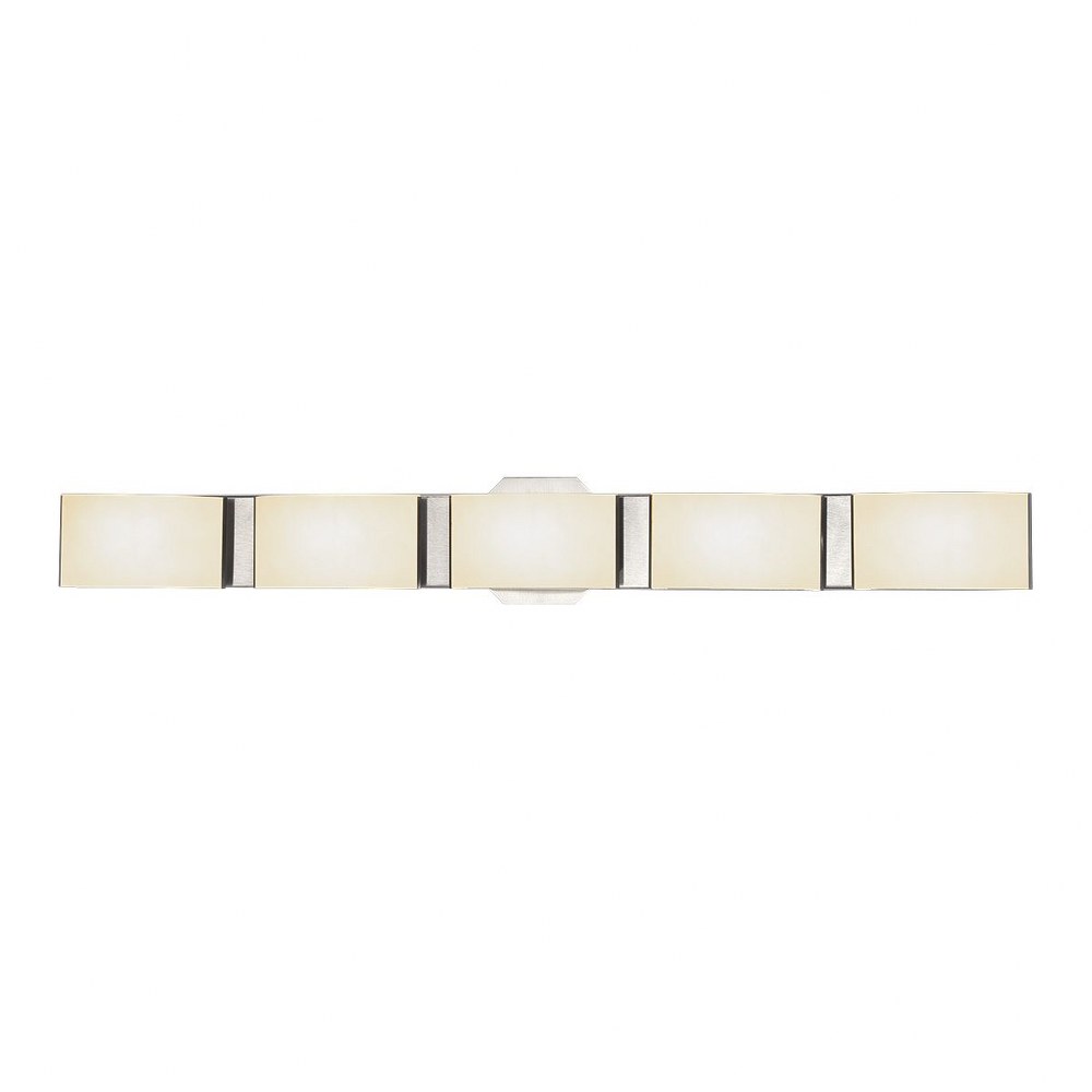 Eurofase Lighting-30092-020-Dakota 5 Light Bath Vanity Approved for Damp Locations - 33.5 Inches Wide by 4.75 Inches High Satin Nickel  Satin Nickel Finish with Frosted White Glass