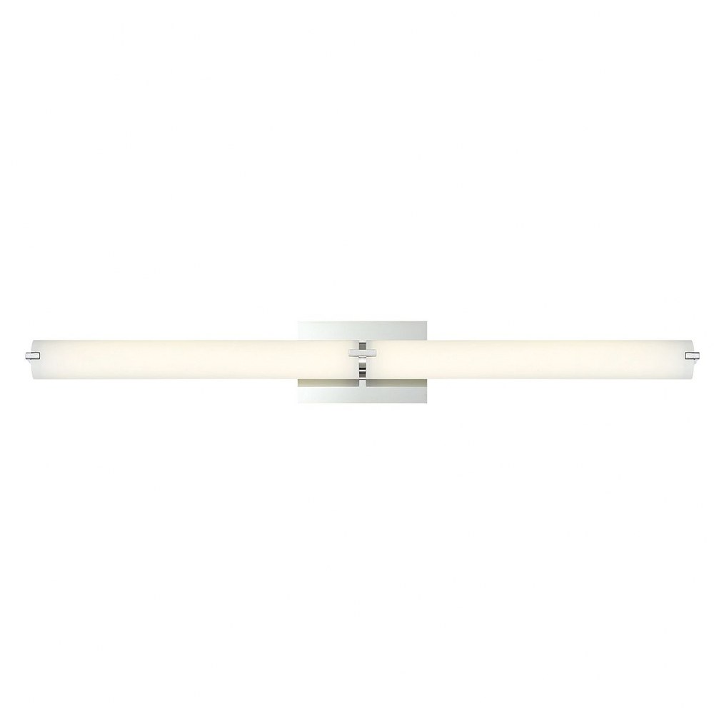 Eurofase Lighting-30180-024-Zuma - 60W 2 LED Wall Sconce - 39.75 Inches Wide by 5.25 Inches High   Satin Nickel Finish with Opal White Glass