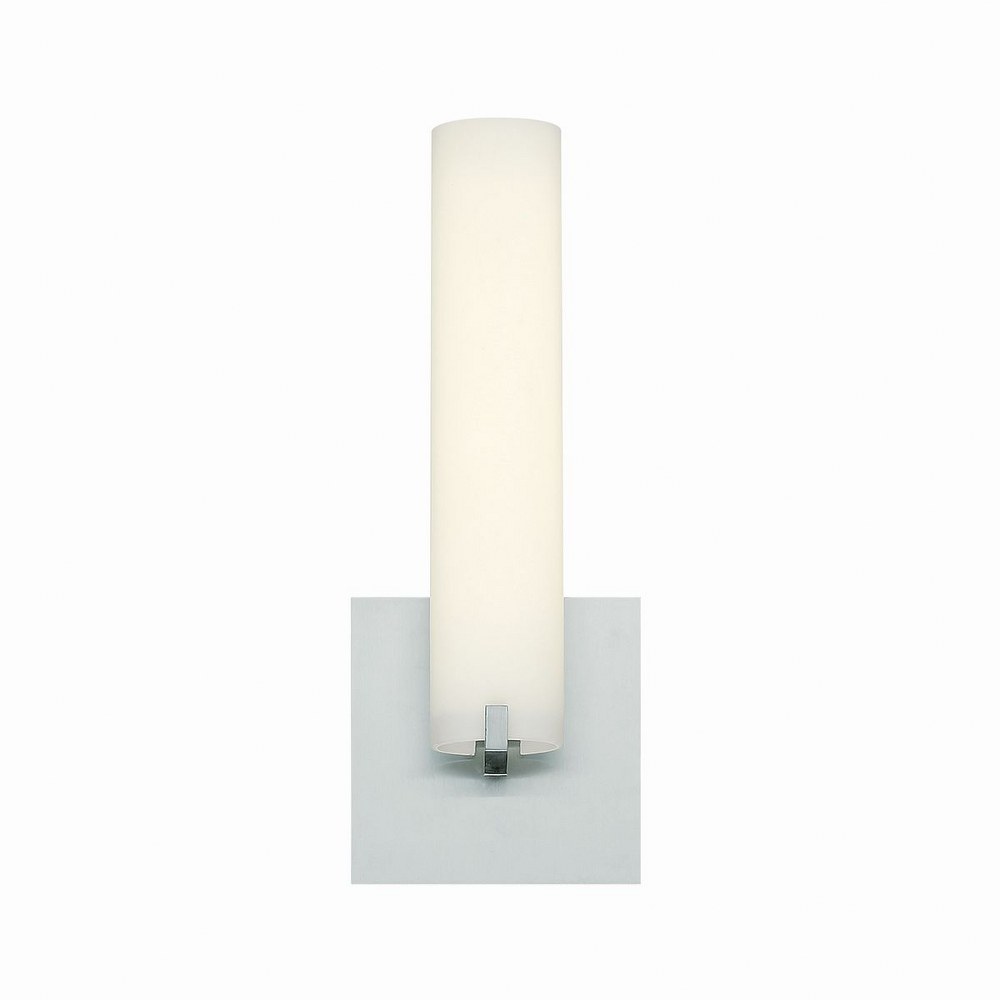 Eurofase Lighting-30181-021-Zuma - 8W 1 LED Wall Sconce - 5.25 Inches Wide by 13.25 Inches High   Satin Nickel Finish with Opal White Glass