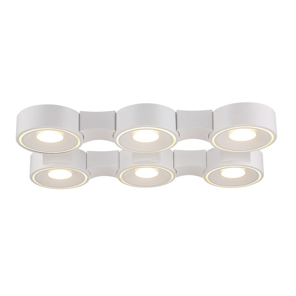 Eurofase Lighting-30278-011-Stavro - 54W 6 LED Flush Mount - 14.5 Inches Wide by 2.25 Inches High   White Finish