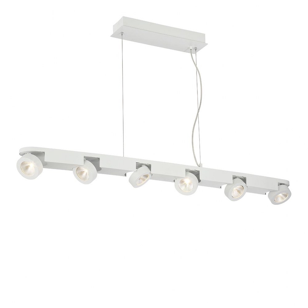 Eurofase Lighting-31215-015-Acura Linear Pendant 6 Light White   White Finish with White Shade