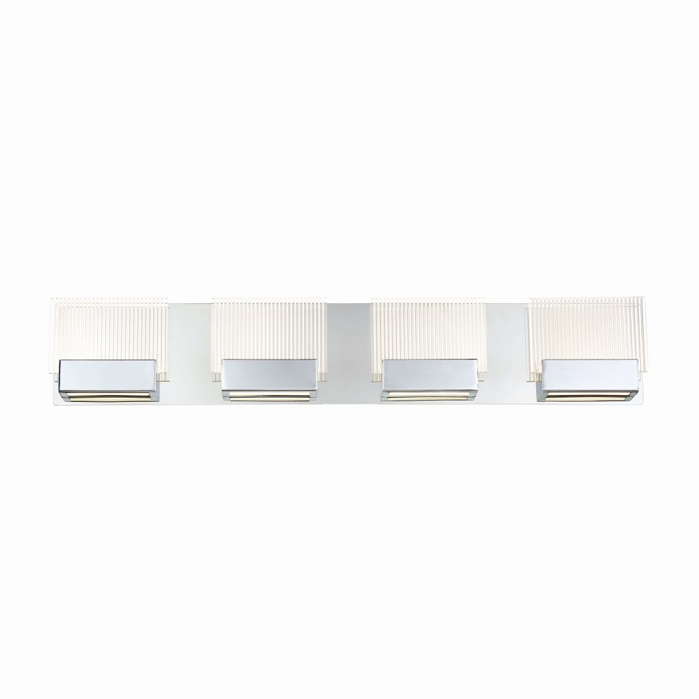 Eurofase Lighting-31440-011-Sonic - 24W 4 LED Bathbar - 29.5 Inches Wide by 5.25 Inches High   Chrome Finish with Clear Glass