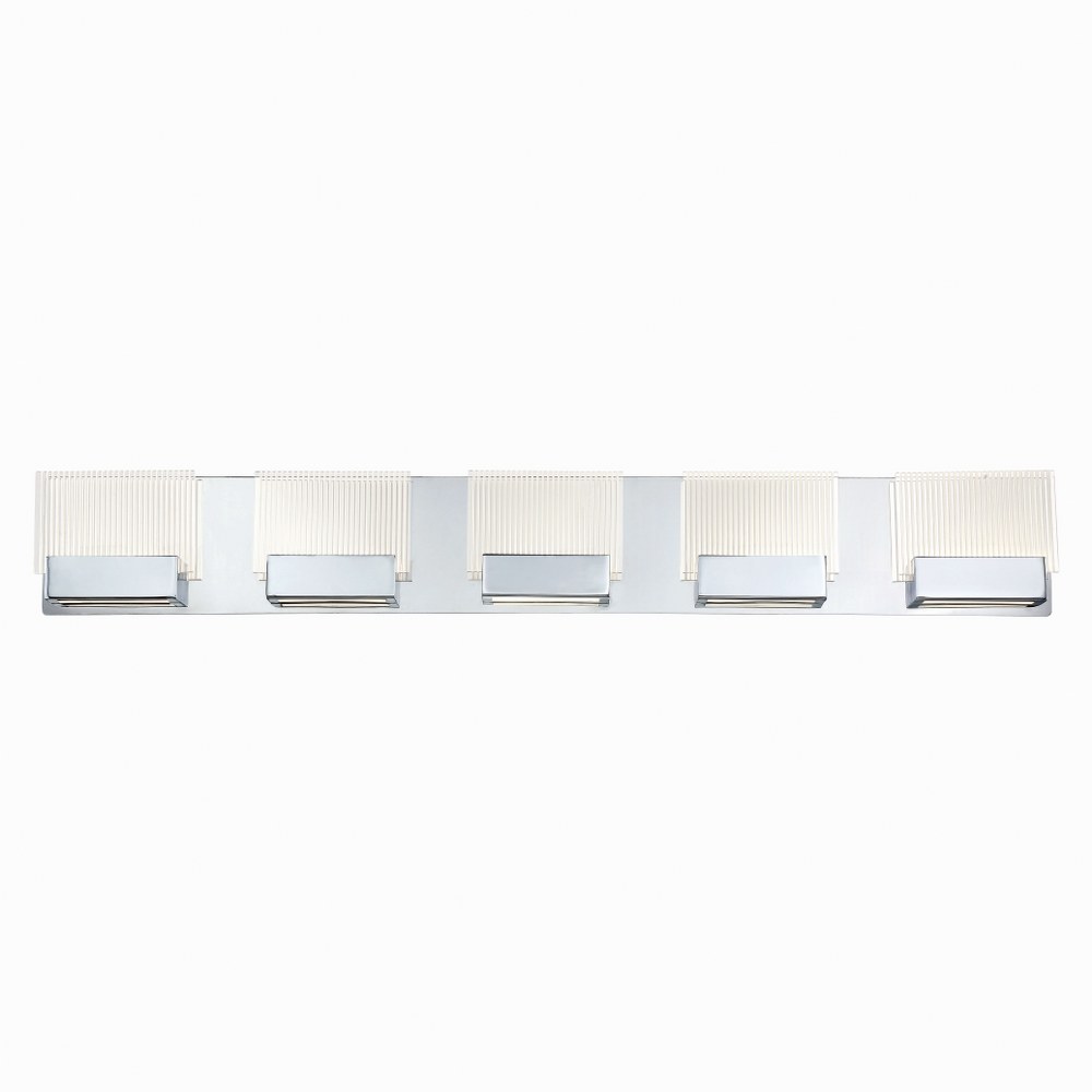 Eurofase Lighting-31441-018-Sonic - 37.25 Inch 30W 5 LED Bathbar   Chrome Finish with Clear Glass