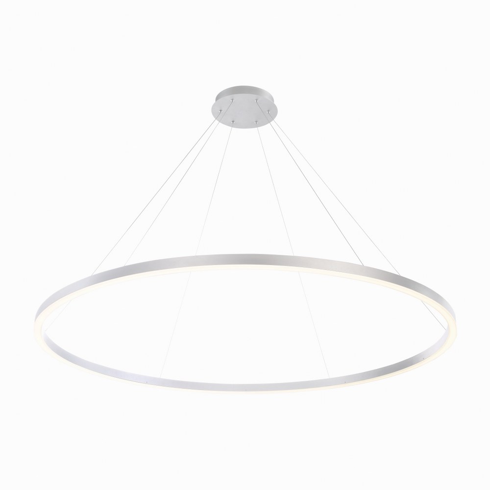 Eurofase Lighting-31473-019-Spunto Large Chandelier 1 Light   Silver Finish with Opal Glass