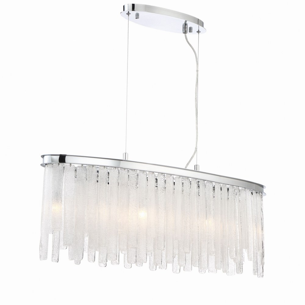 Eurofase Lighting-31607-018-Candice Oval Chandelier 9 Light   Chrome Finish with Clear Glass