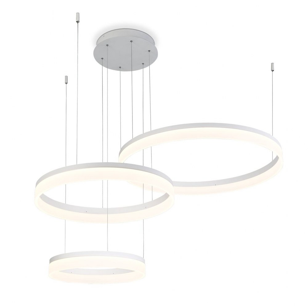 Eurofase Lighting-31779-012-Minuta 3 Tier Chandelier 1 Light   Sand White Finish with Acrylic Glass