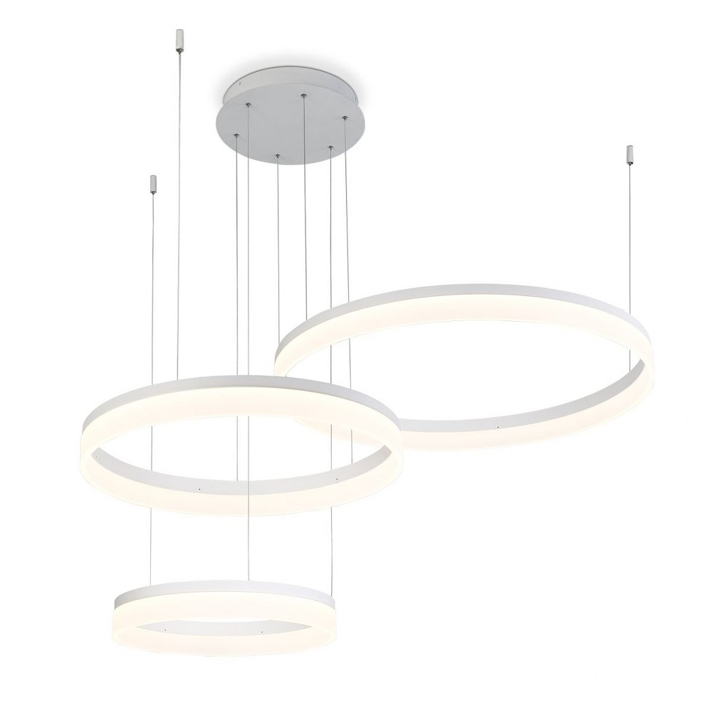 Eurofase Lighting-31779-012-Minuta 3 Tier Chandelier 1 Light Sand White  Bronze Finish with Acrylic Glass