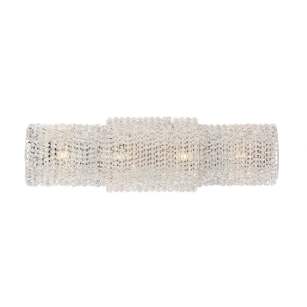 Eurofase Lighting-31781-015-Sposa - 4 Light Wall Sconce - 21.25 Inches Wide by 6.5 Inches High   Chrome Finish with Clear Beaded Crystal