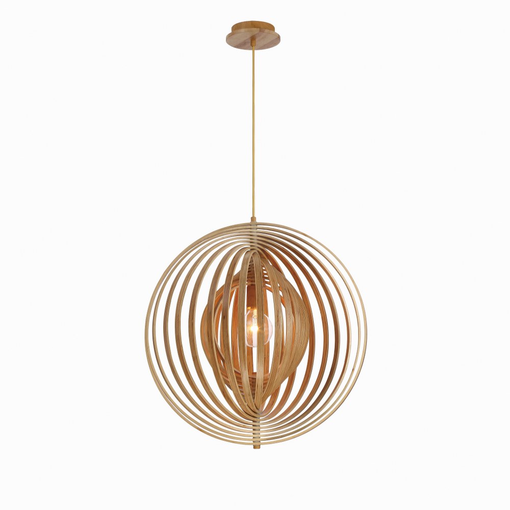 Eurofase Lighting-31872-010-Abruzzo - One Light Large Pendant Wood  Wood Finish