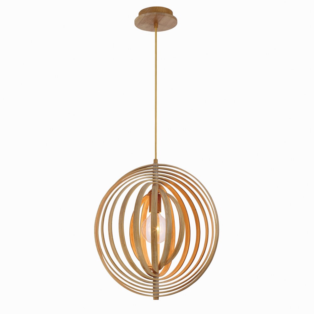 Eurofase Lighting-31874-014-Abruzzo - 1 Light Small Pendant - 17 Inches Wide by 18 Inches High Wood  Wood Finish