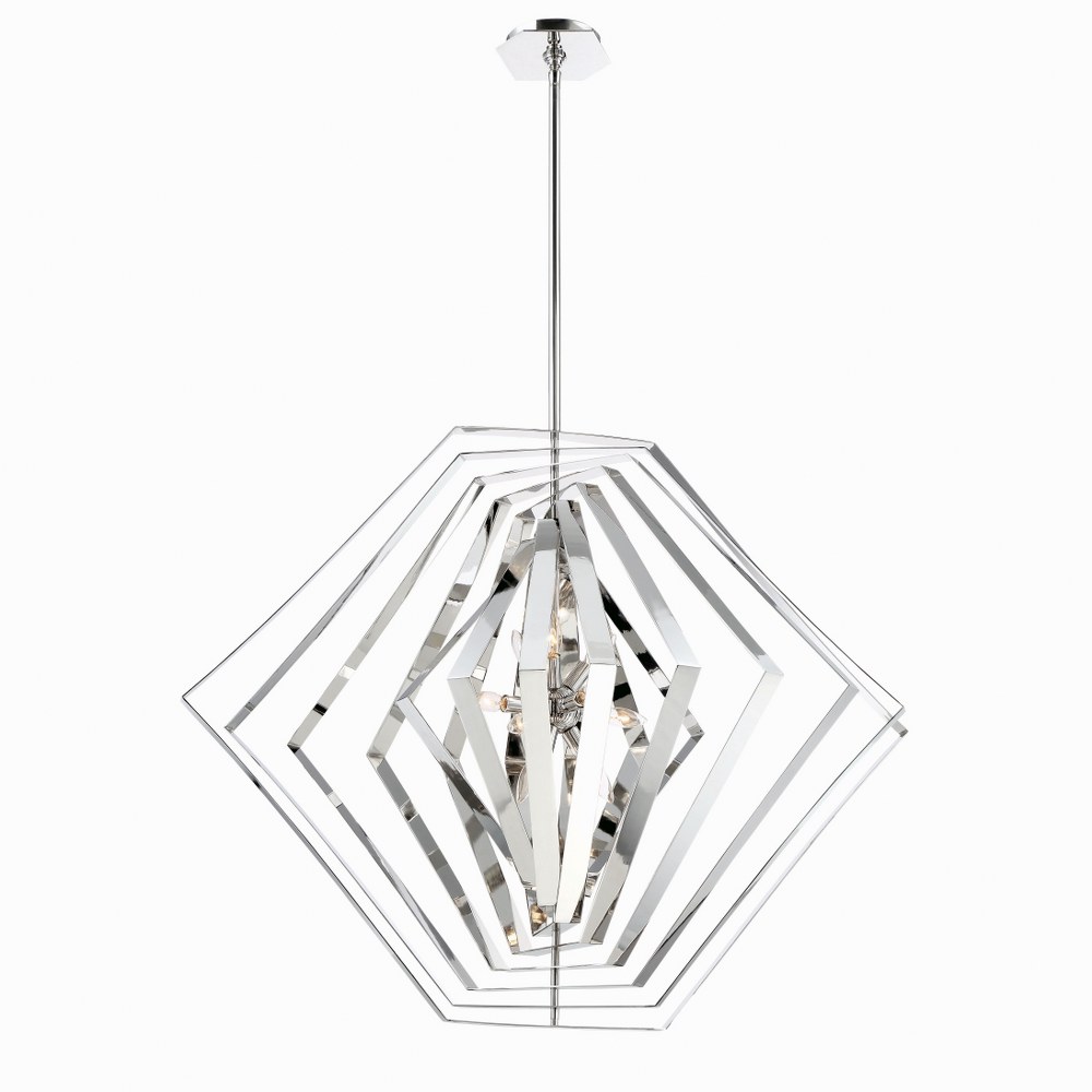 Eurofase Lighting-31888-011-Downtown Chandelier 10 Light - 45 Inches Wide by 36.5 Inches High   Chrome Finish