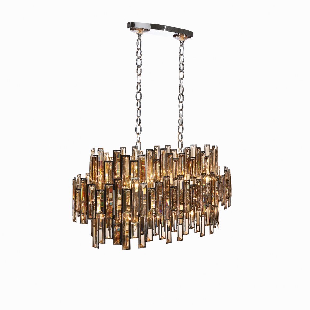 Eurofase Lighting-31892-018-Vienna Oval Chandelier 16 Light   Chrome Finish with Champagne Crystal
