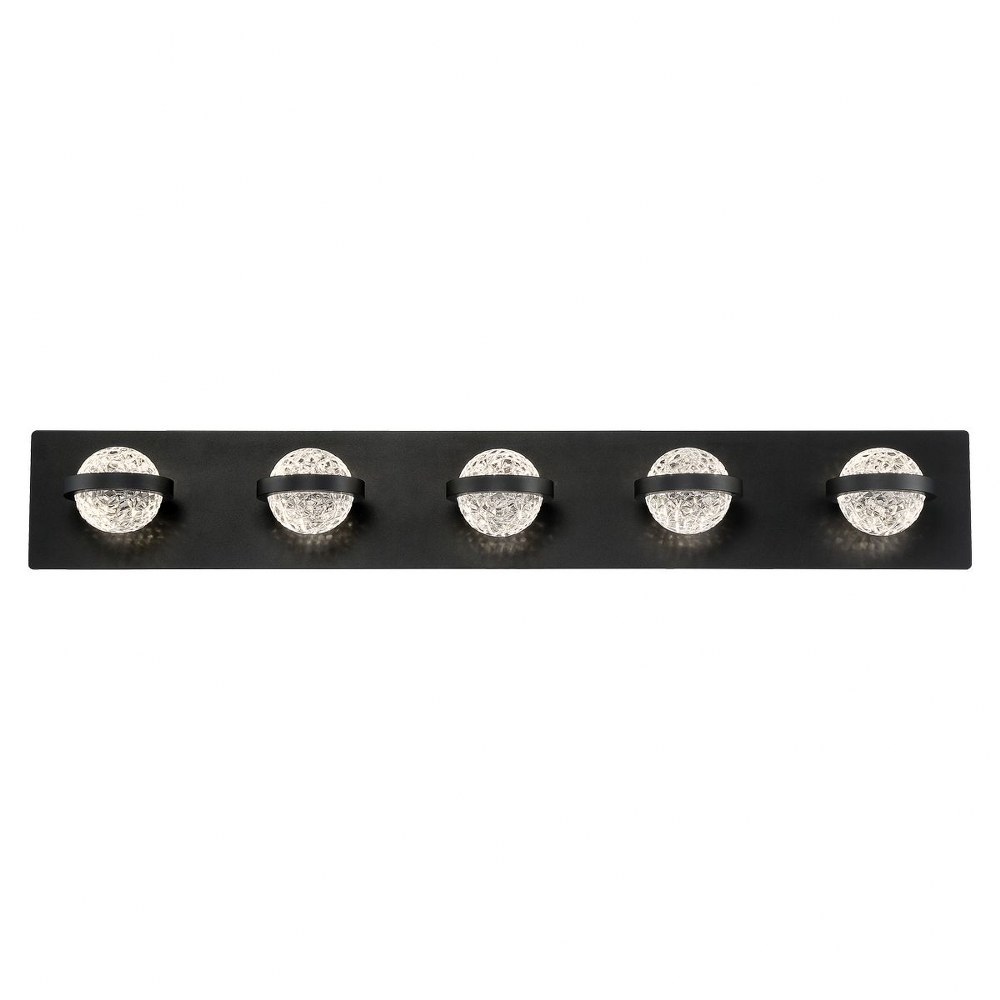 Eurofase Lighting-37071-038-Ryder - 25W 5 LED Bath Bar - 32.75 Inches Wide by 5 Inches High   Black Finish with Clear Crystal