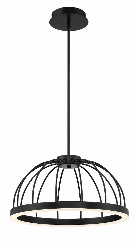 Eurofase Lighting-37987-012-Bura - 12 Inch 30W LED Pendant   Black Finish with Acrylic Shade