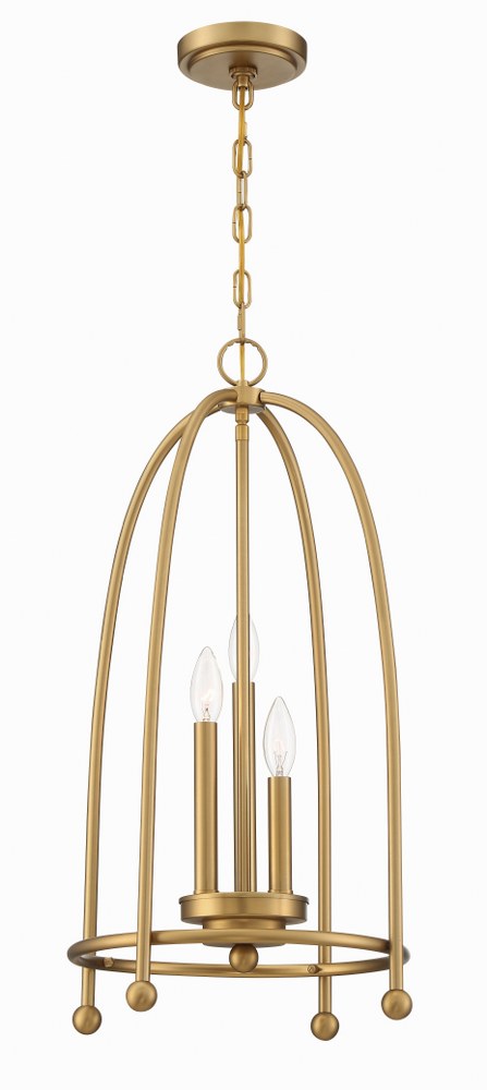 Eurofase Lighting-37988-017-Tesia - 3 Light Pendant   Brass Finish with Metal Cage Shade