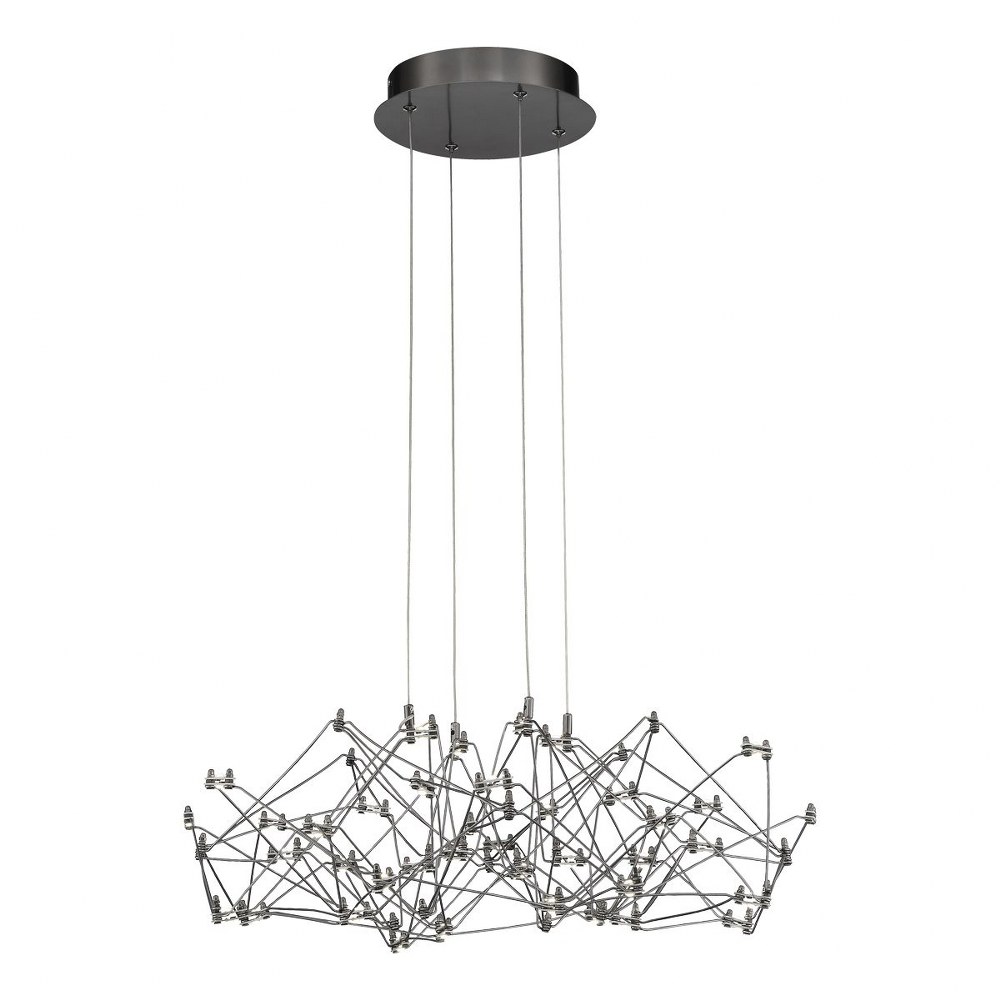 Eurofase Lighting-38038-029-Leonardelli - 40W 80 LED Small Chandelier in Contemporary Style - 27 Inches Wide by 7.5 Inches High   Dark Chrome Finish