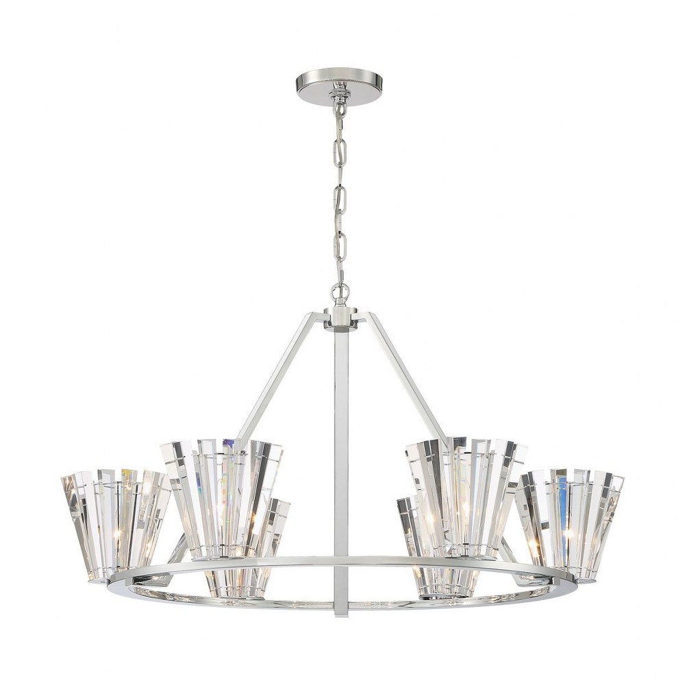Eurofase Lighting-38866-012-Ricca - 6 Light Chandelier in Posh & Luxe Glam Style - 37.75 Inches Wide by 21.25 Inches High   Chrome Finish with Clear Crystal