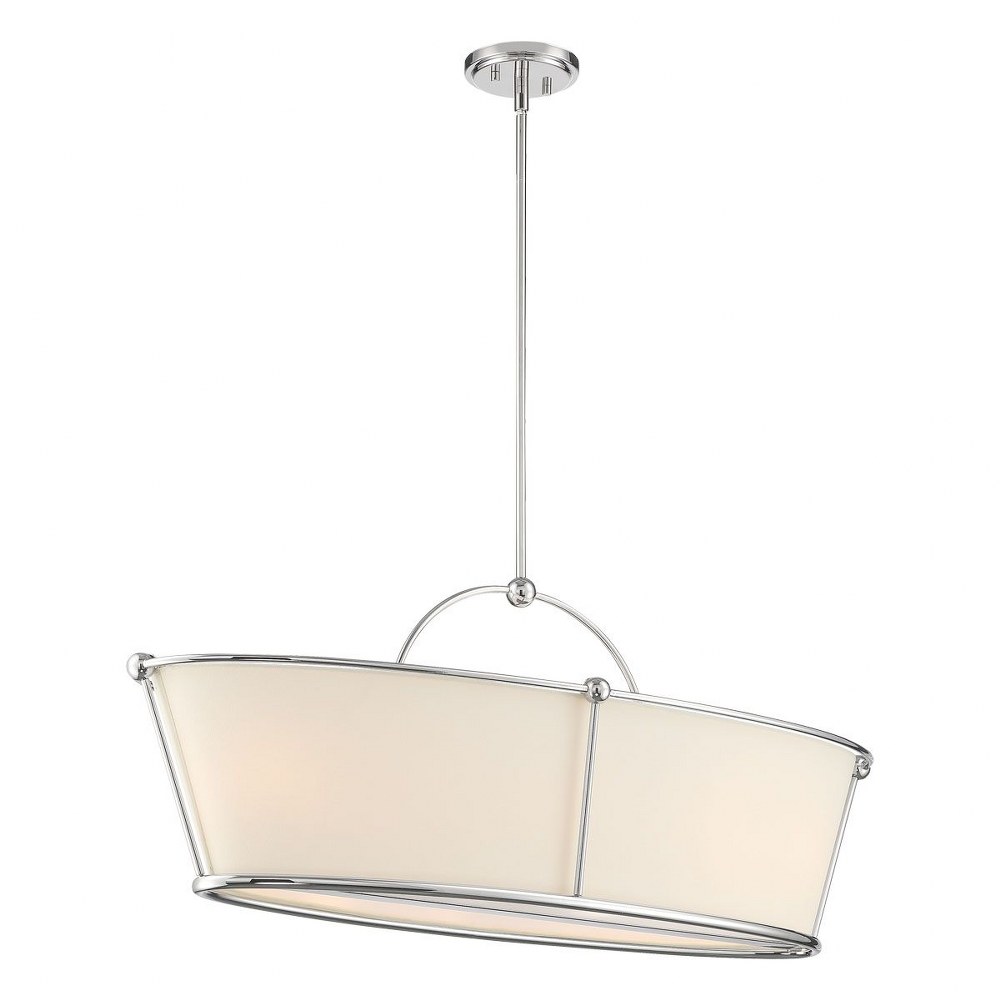 Eurofase Lighting-39046-027-Pulito - 6 Light Island   Polished Nickel Finish with Cream Linen Shade