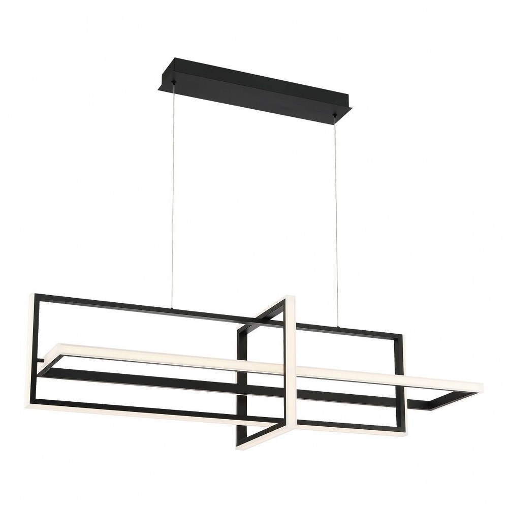 Eurofase Lighting-39324-016-Bordo - 137W LED Large Chandelier in Contemporary Modern Style - 15.75 Inches Wide by 15.75 Inches High Matte Black  Matte Black Finish with Acrylic Shade