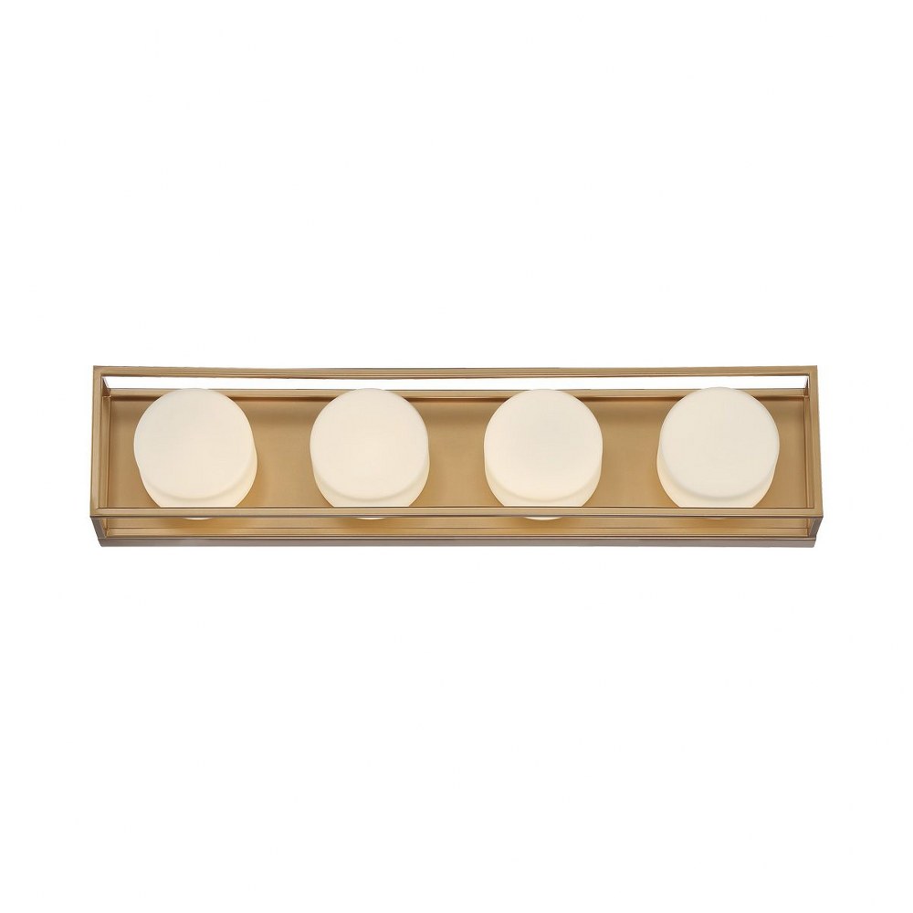 Eurofase Lighting-39334-015-Rover - 10W 4 LED Bath Bar in Minimalist Modern Style - 24 Inches Wide by 5.25 Inches High Soft Gold  Soft Gold Finish with Opal Glass