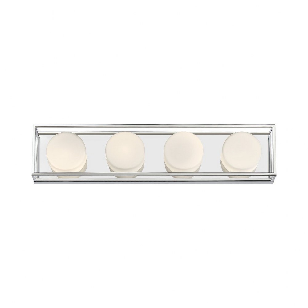 Eurofase Lighting-39334-022-Rover - 10W 4 LED Bath Bar in Minimalist Modern Style - 24 Inches Wide by 5.25 Inches High   Chrome Finish with Opal Glass