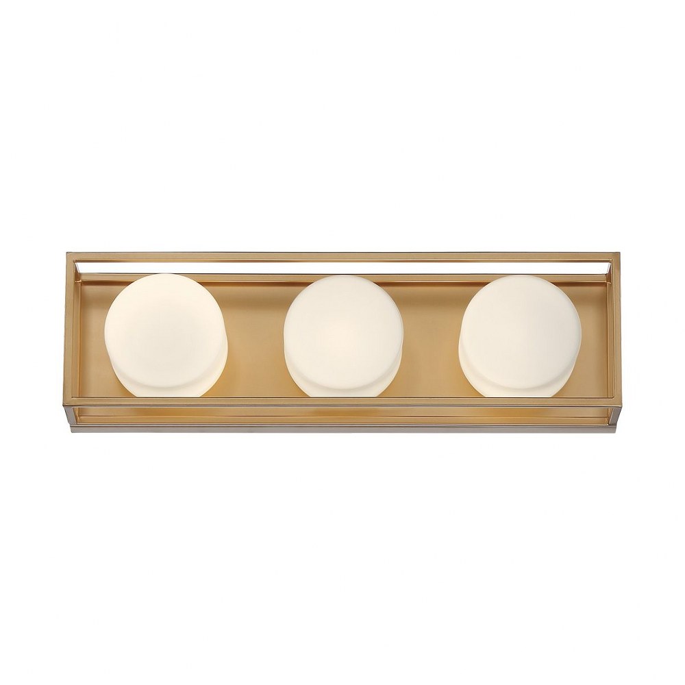 Eurofase Lighting-39335-012-Rover - 10W 3 LED Bath Bar in Minimalist Modern Style - 18.25 Inches Wide by 5.25 Inches High   Soft Gold Finish with Opal Glass