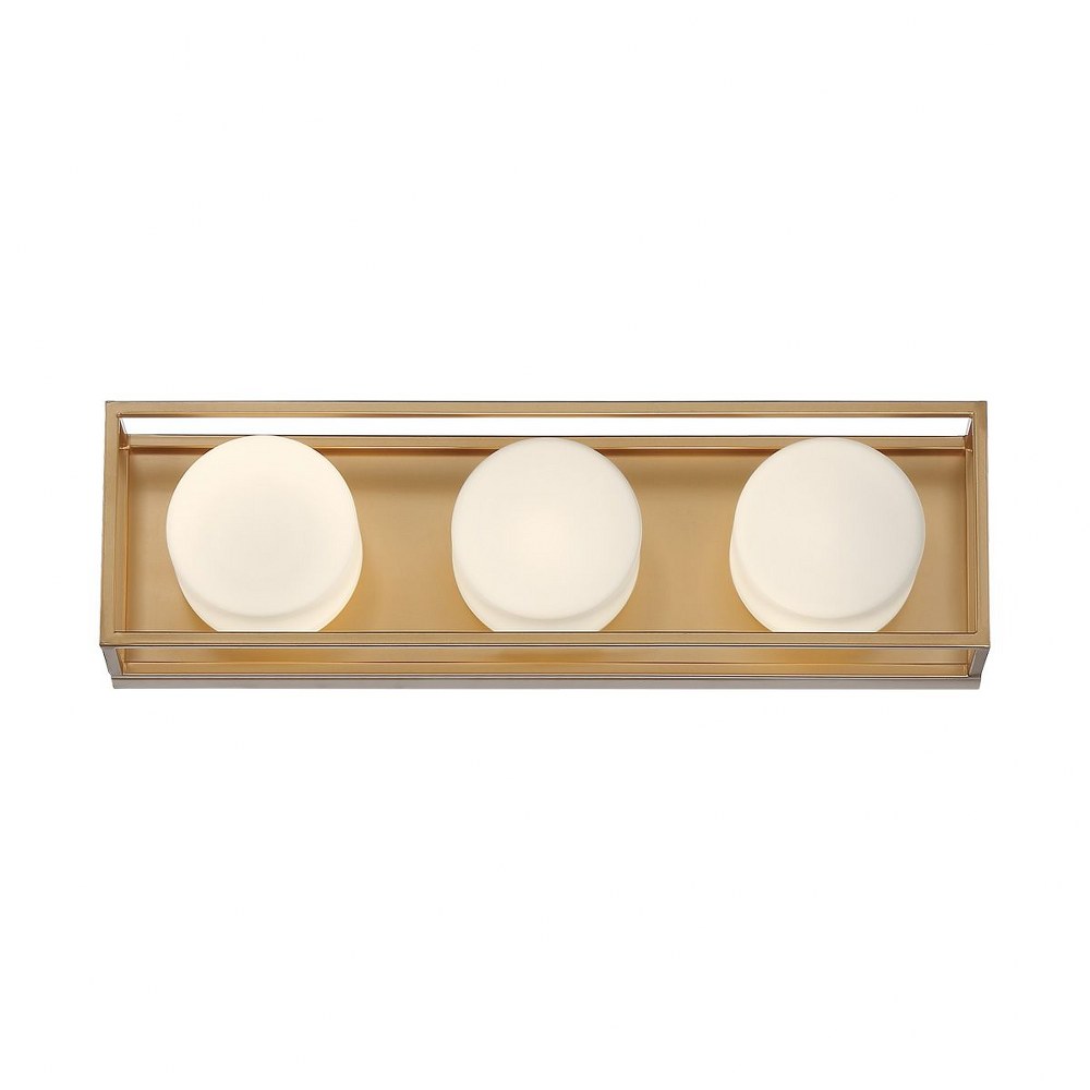 Eurofase Lighting-39335-012-Rover - 10W 3 LED Bath Bar in Minimalist Modern Style - 18.25 Inches Wide by 5.25 Inches High Soft Gold  Soft Gold Finish with Opal Glass