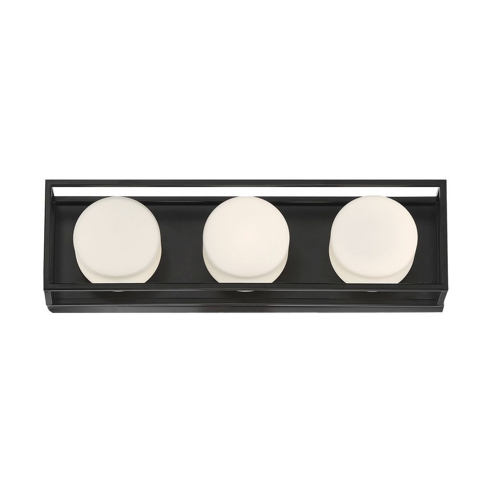 Eurofase Lighting-39335-036-Rover - 10W 3 LED Bath Bar in Minimalist Modern Style - 18.25 Inches Wide by 5.25 Inches High   Black Finish with Opal Glass