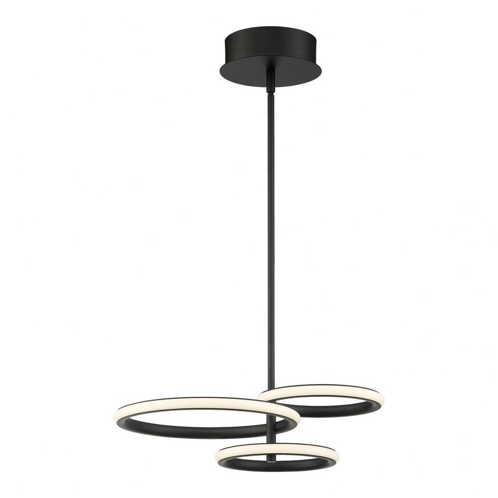 Eurofase Lighting-39419-019-Giro - 42W 3 LED Pendant in Minimalist Industrial Style - 13.75 Inches Wide by 4.75 Inches High   Matte Black Finish with Acrylic Shade