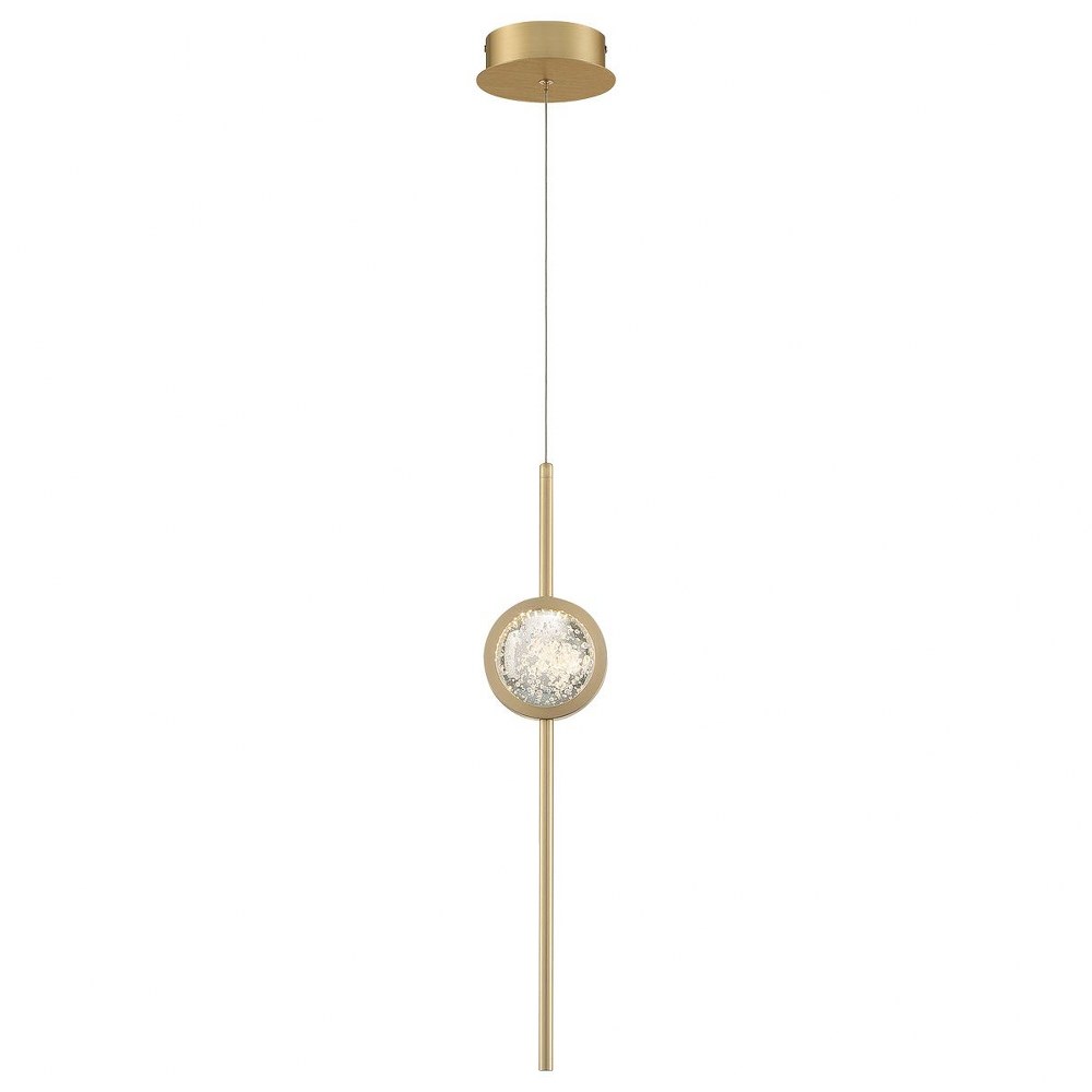 Eurofase Lighting-39463-029-Barletta - 7W 1 LED Pendant in Posh & Luxe Modern Style - 4.75 Inches Wide by 23.5 Inches High   Brass Anodized Aluminum Finish with Clear Seeded Glass
