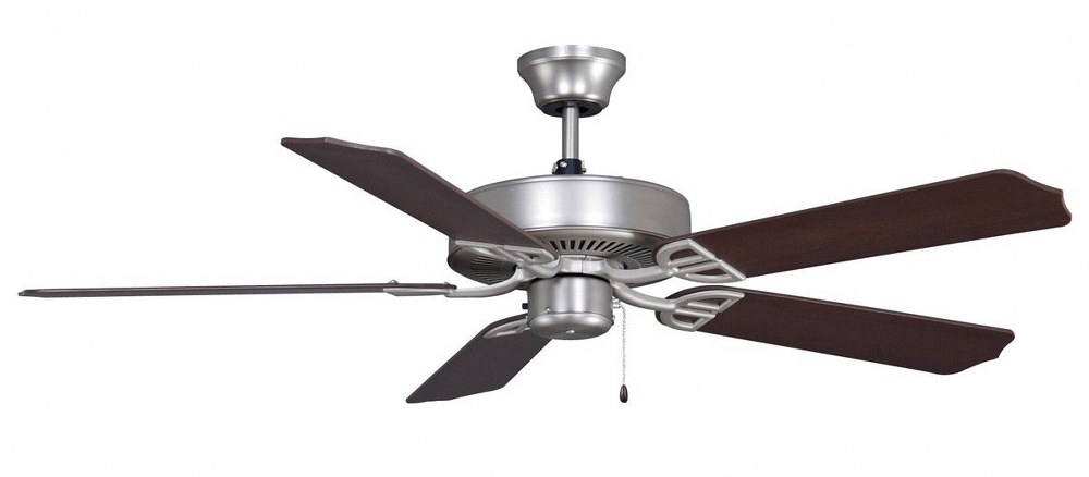 Fanimation Fans-BP200SN1-Aire Decor 5 Blade Ceiling Fan with Pull Chain Control and Optional Light Kit - 52 Inches Wide by 13.2 Inches High   Satin Nickel Finish