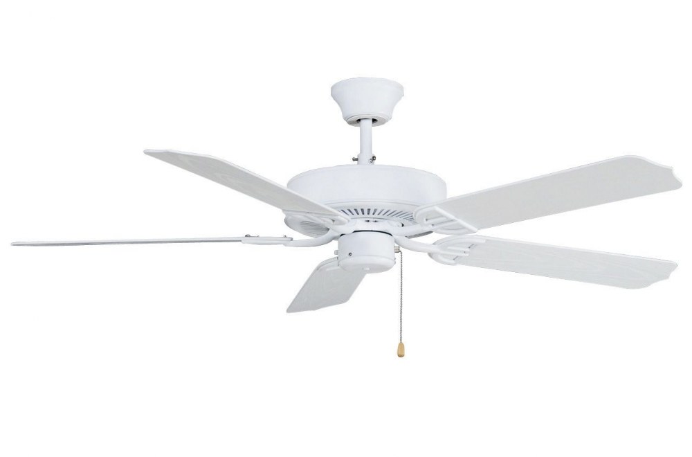 Fanimation Fans-BP230MW1-Aire Decor 5 Blade Ceiling Fan with Pull Chain Control and Optional Light Kit - 52 Inches Wide by 13.2 Inches High   Matte White Finish