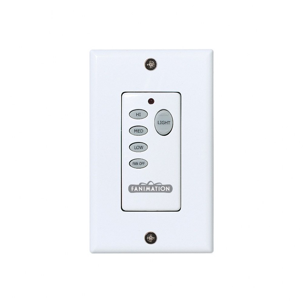 Fanimation Fans-C25-Accessory - Wall Control Fan and Light (3-Speed/Non-Reversing)   White Finish