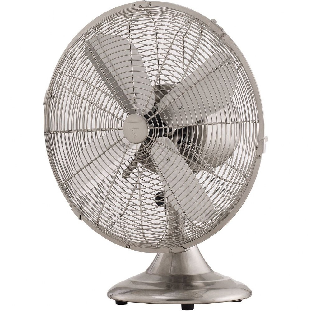 Fanimation Fans-FP6274BN-Retro Breeze - Oscillating Portable Fan - 12 Inches Wide by 16.4 Inches High Brushed Nickel  Brushed Nickel Finish with Aluminum Blade Finish