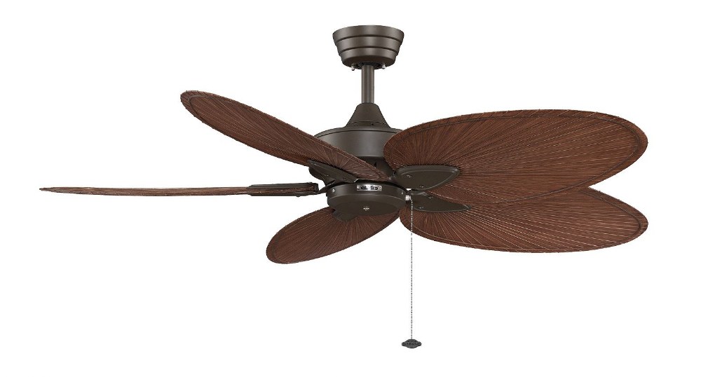 Fanimation Fans-FP7500OBP4-Windpointe 5 Blade Ceiling Fan with Pull Chain Control - 44 Inches Wide by 14.82 Inches High   Oil Rubbed Bronze Finish with Composite Palm Brown/Red Blade Finish