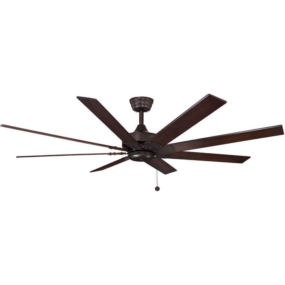 Fanimation Fans-FP7910DZ-Levon 8 Blade Ceiling Fan with Pull Chain Control - 63 Inches Wide by 14.5 Inches High Dark Bronze  Matte White Finish