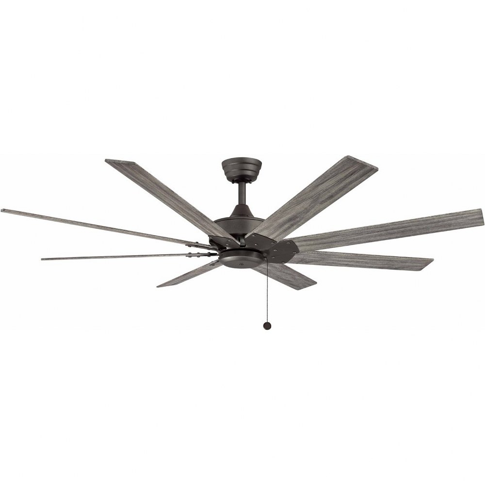 Fanimation Fans-FP7910GR-Levon 8 Blade Ceiling Fan with Pull Chain Control - 63 Inches Wide by 14.5 Inches High Matte Greige  Matte White Finish