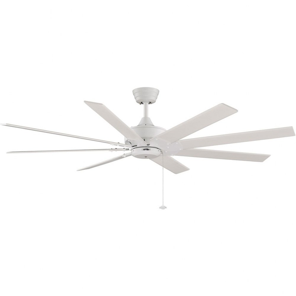 Fanimation Fans-FP7910MW-Levon 8 Blade Ceiling Fan with Pull Chain Control - 63 Inches Wide by 14.5 Inches High Matte White  Matte White Finish