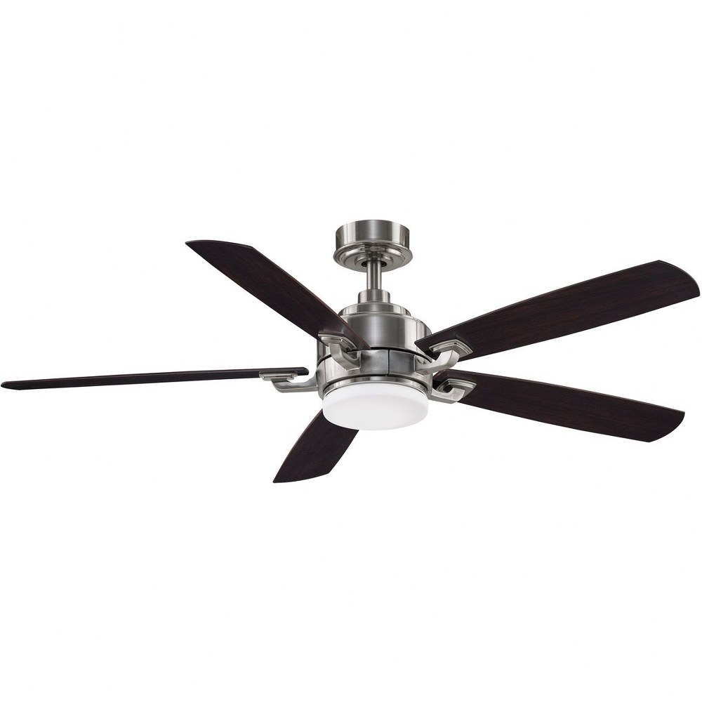 Fanimation Fans-FP8003BBN-Benito v2 5 Blade Ceiling Fan with Handheld Control and Includes Light Kit - 52 Inches Wide by 13.77 Inches High Brushed Nickel  Polished Nickel with LED Light Kit