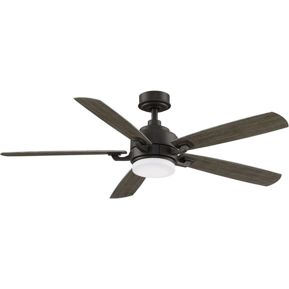 Fanimation Fans-FP8003BGR-Benito v2 5 Blade Ceiling Fan with Handheld Control and Includes Light Kit - 52 Inches Wide by 13.77 Inches High Matte Greige  Polished Nickel with LED Light Kit