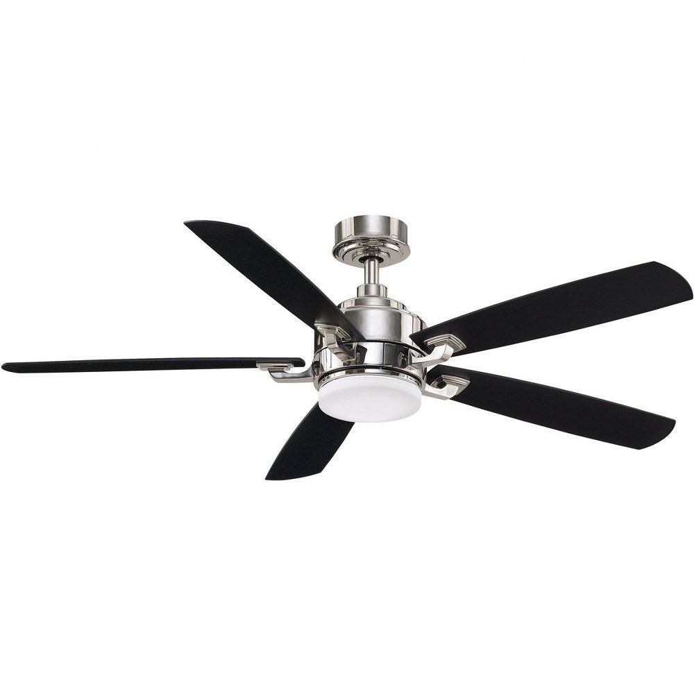 Fanimation Fans-FP8003BPN-Benito v2 5 Blade Ceiling Fan with Handheld Control and Includes Light Kit - 52 Inches Wide by 13.77 Inches High Polished Nickel  Polished Nickel with LED Light Kit