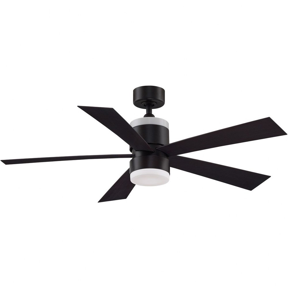 Fanimation Fans-FP8458DZ-Torch 5 Blade Ceiling Fan with Handheld Control and Includes Light Kit - 52 Inches Wide by 16.9 Inches High Dark Bronze  Matte White Finish with Matte White Blade Finish with 