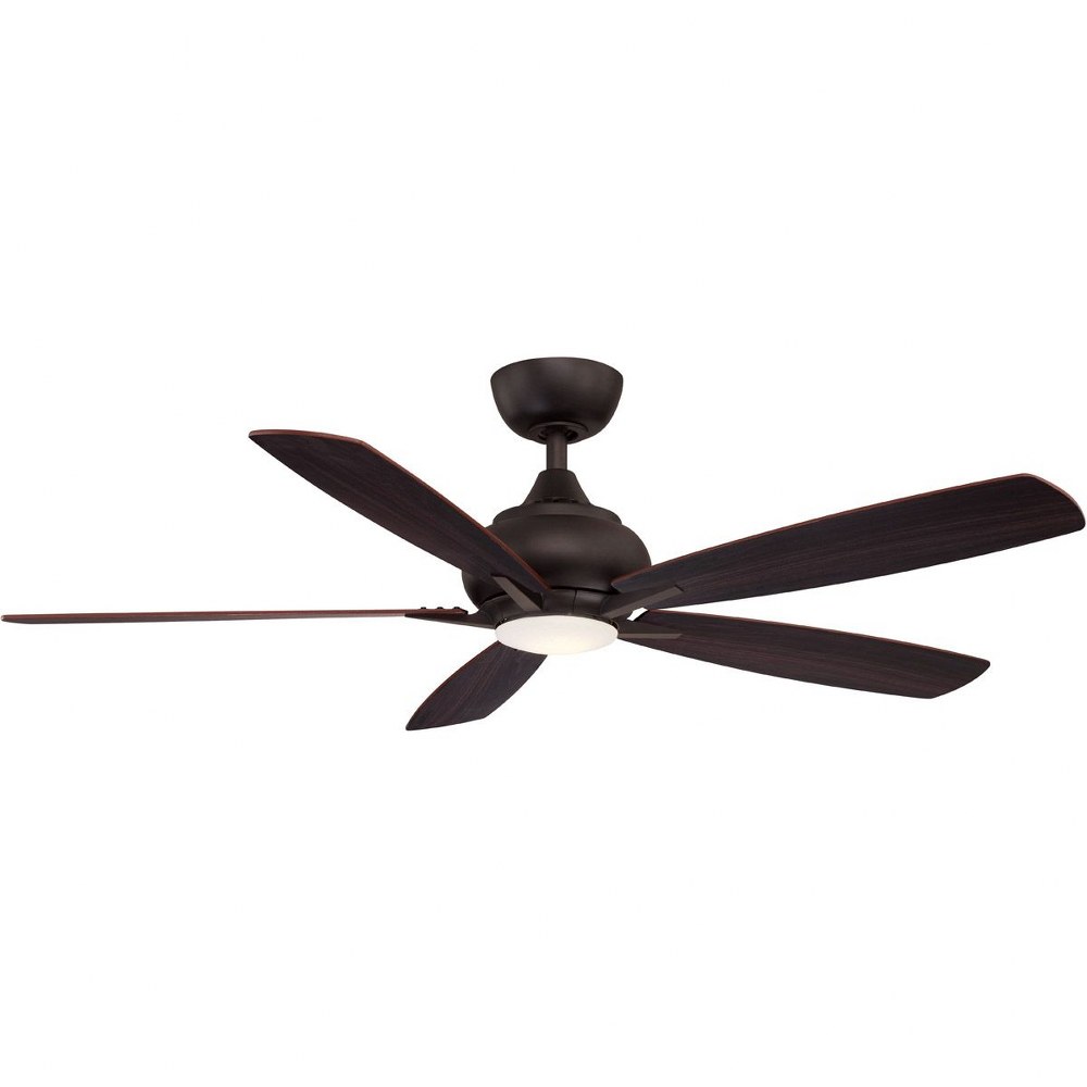 Fanimation Fans-FP8533DZ-Doren 5 Blade Ceiling Fan with Handheld Control and Includes Light Kit - 52 Inches Wide by 13.65 Inches High Dark Bronze  Matte Greige Finish with Weathered Wood Blade Finish 