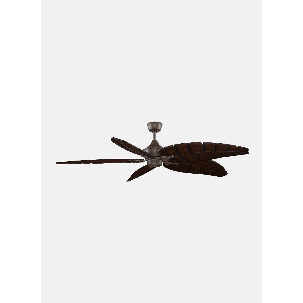 Big Island 64 Ceiling Fan With Carved Wood Oval Leaf Blades