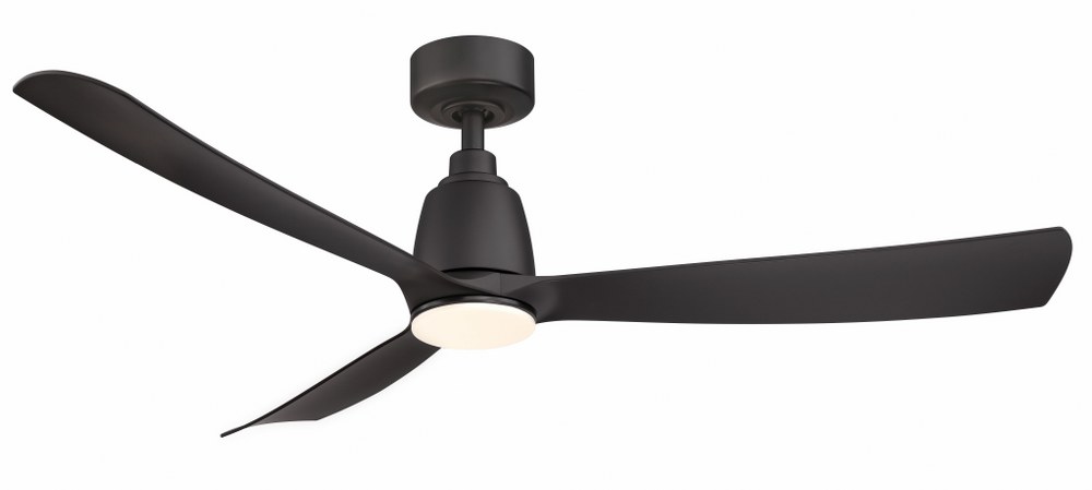 Fanimation Fans-FPD8534BL-Kute 3 Blade Ceiling Fan with Handheld Control - 52 Inches Wide by 13.78 Inches High Black  Black Finish with Black Blade Finish