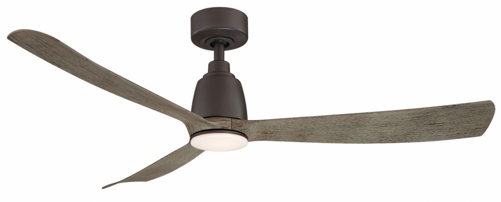 Fanimation Fans-FPD8534GR-Kute 3 Blade Ceiling Fan with Handheld Control - 52 Inches Wide by 13.78 Inches High Matte Greige  Black Finish with Black Blade Finish