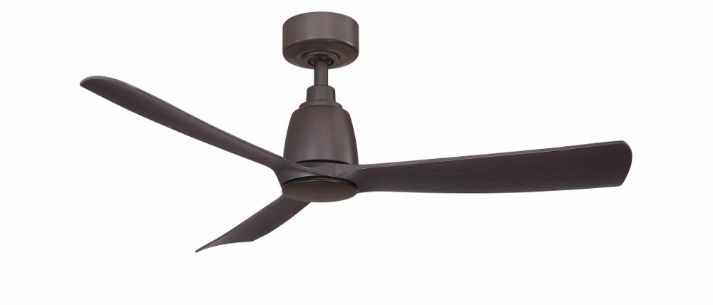 Fanimation Fans-FPD8547DZ-Kute 3 Blade Ceiling Fan with Handheld Control - 44 Inches Wide by 13.78 Inches High Dark Bronze  Black Finish with Black Blade Finish