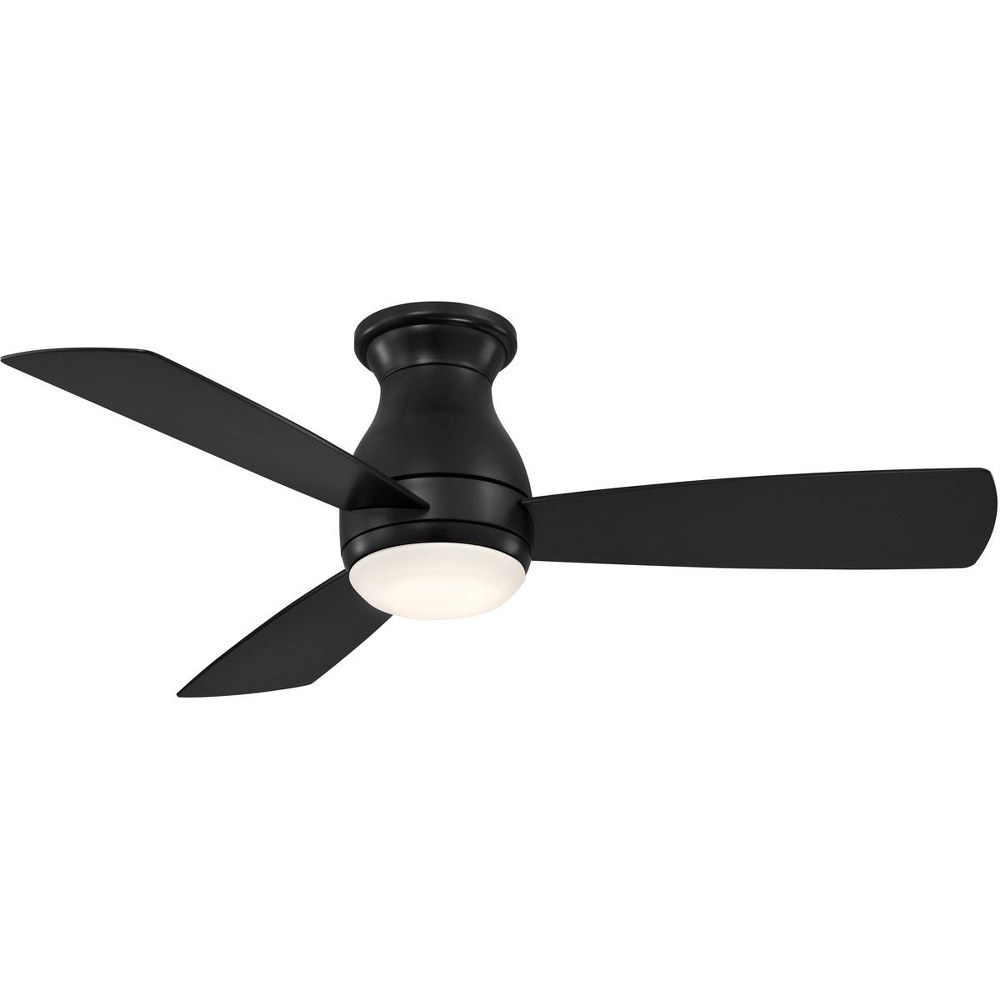 Fanimation Fans-FPS8332BBLW-Hugh 3 Blade Ceiling Fan with Handheld Control and Includes Light Kit - 44 Inches Wide by 11.74 Inches High Black  Brushed Nickel Finish with Brushed Nickel Blade Finish wi