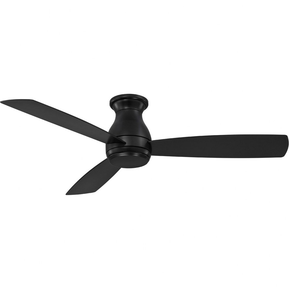 Fanimation Fans-FPS8355BBLW-Hugh 3 Blade Ceiling Fan with Handheld Control and Includes Light Kit - 52 Inches Wide by 11.74 Inches High Black  Brushed Nickel Finish with Brushed Nickel Blade Finish wi