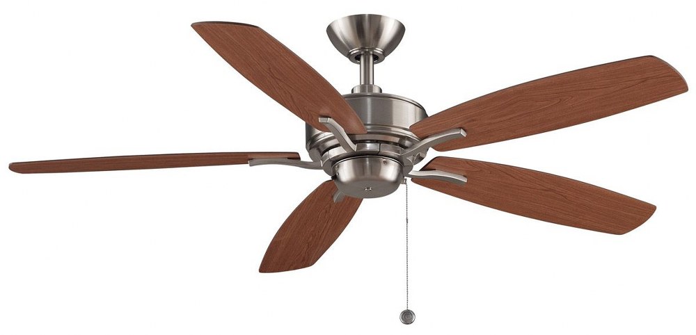 Fanimation Fans-FP6284BN-Ceiling Fan - 52 Inches Wide by 12.77 Inches High Brushed Nickel  Matte White Finish with Natural Wood Blade Finish